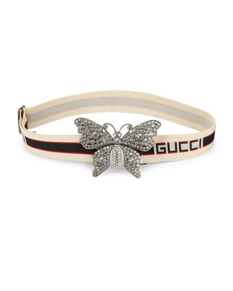 gucci pave butterfly logo belt|gucci leather belt.